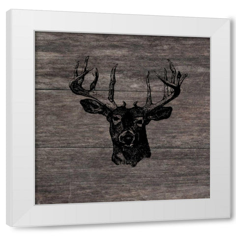 Buck White Modern Wood Framed Art Print by Lewis, Sheldon