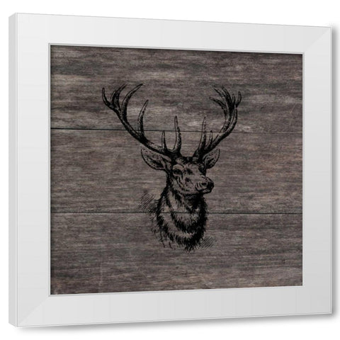Another Buck White Modern Wood Framed Art Print by Lewis, Sheldon