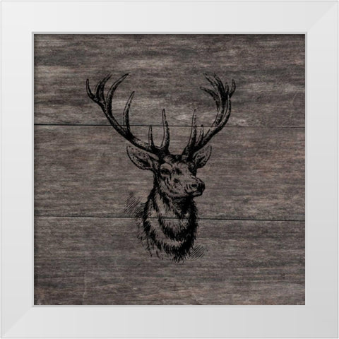Another Buck White Modern Wood Framed Art Print by Lewis, Sheldon