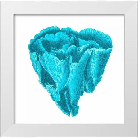 Blue Coral 6 White Modern Wood Framed Art Print by Lewis, Sheldon