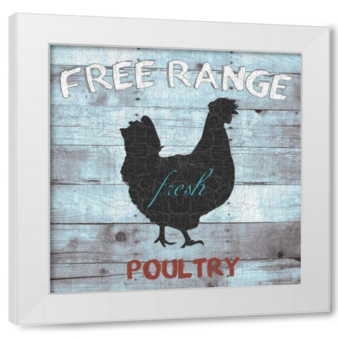 Free Range Poultry White Modern Wood Framed Art Print by Lewis, Sheldon