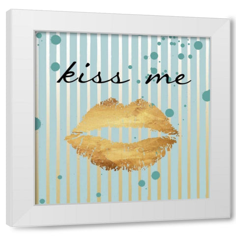Kiss White Modern Wood Framed Art Print by Lewis, Sheldon