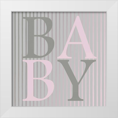 Baby Pink White Modern Wood Framed Art Print by Lewis, Sheldon
