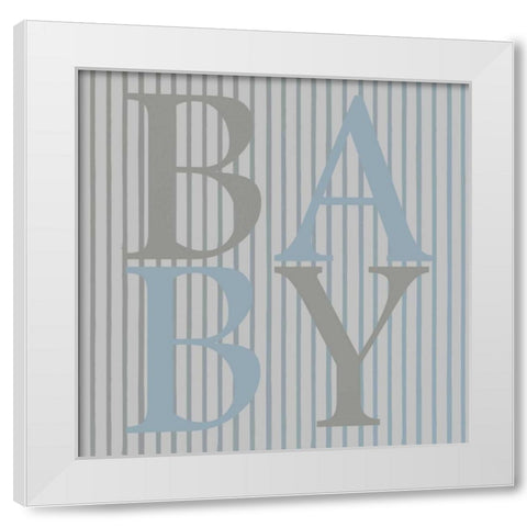Baby Blue White Modern Wood Framed Art Print by Lewis, Sheldon