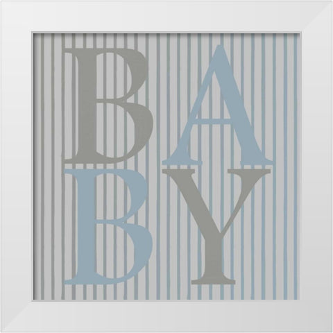 Baby Blue White Modern Wood Framed Art Print by Lewis, Sheldon
