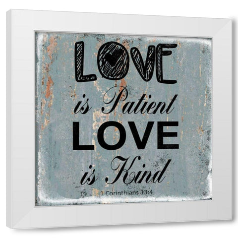 1 Corinthians White Modern Wood Framed Art Print by Lewis, Sheldon