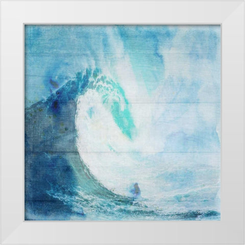 Ocean Wave On Wood 2 White Modern Wood Framed Art Print by Lewis, Sheldon