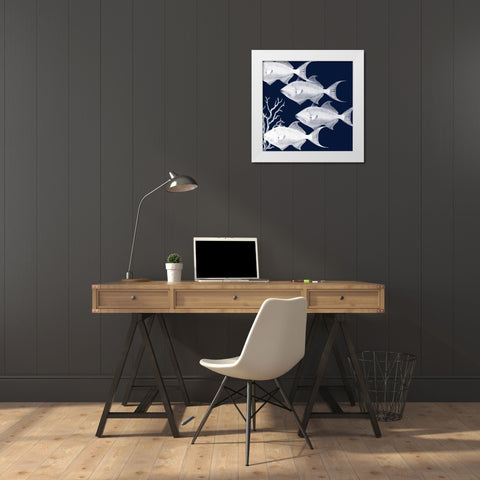Coastal Symphony White Modern Wood Framed Art Print by Lewis, Sheldon