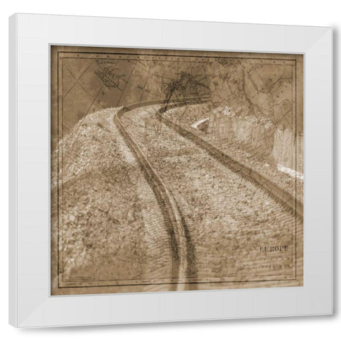 Point A To Point B White Modern Wood Framed Art Print by Lewis, Sheldon