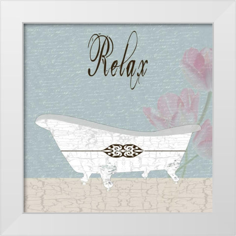 Relax White Modern Wood Framed Art Print by Lewis, Sheldon