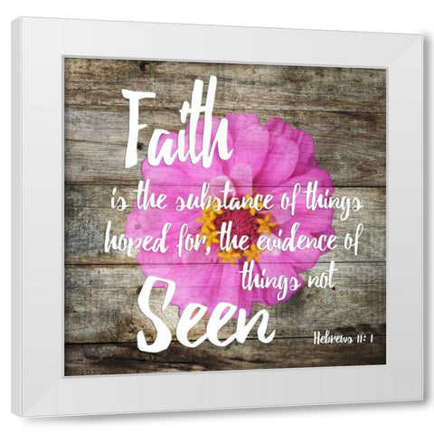 Hebrews 11:1 White Modern Wood Framed Art Print by Lewis, Sheldon