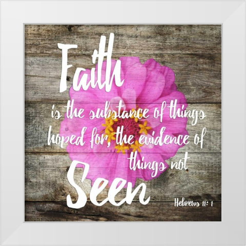 Hebrews 11:1 White Modern Wood Framed Art Print by Lewis, Sheldon
