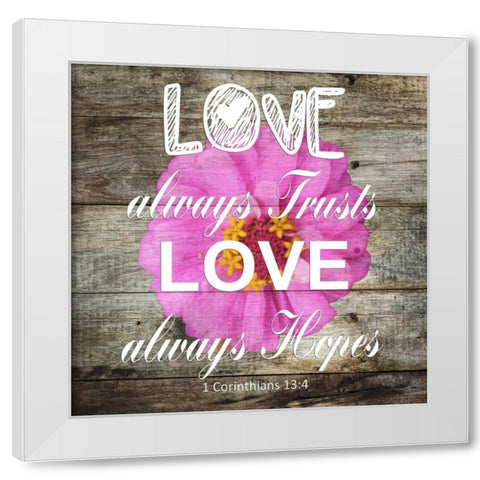 1 Corinthians 13:4 White Modern Wood Framed Art Print by Lewis, Sheldon