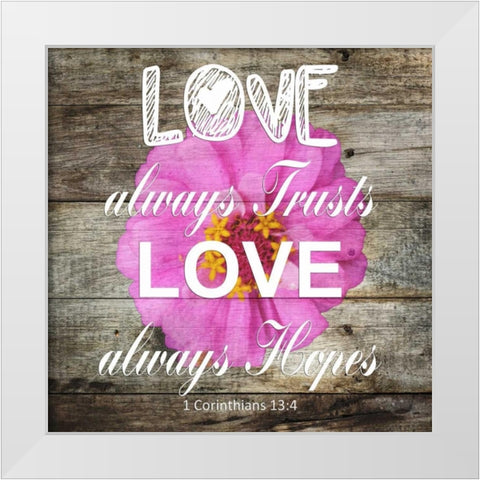 1 Corinthians 13:4 White Modern Wood Framed Art Print by Lewis, Sheldon