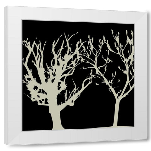 Duo Tree White Modern Wood Framed Art Print by Lewis, Sheldon