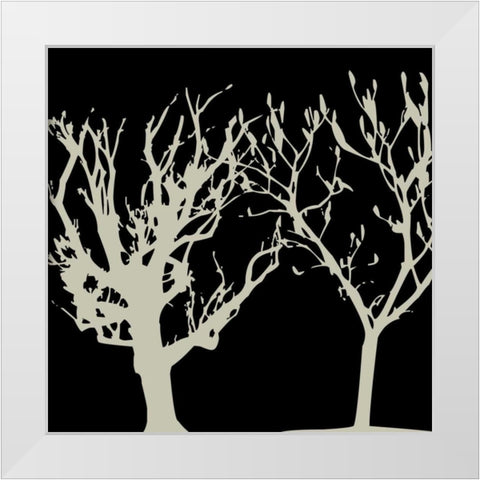 Duo Tree White Modern Wood Framed Art Print by Lewis, Sheldon