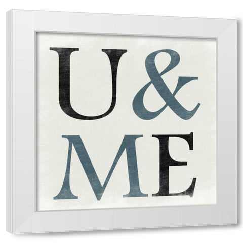 U and ME Pure White Modern Wood Framed Art Print by Lewis, Sheldon