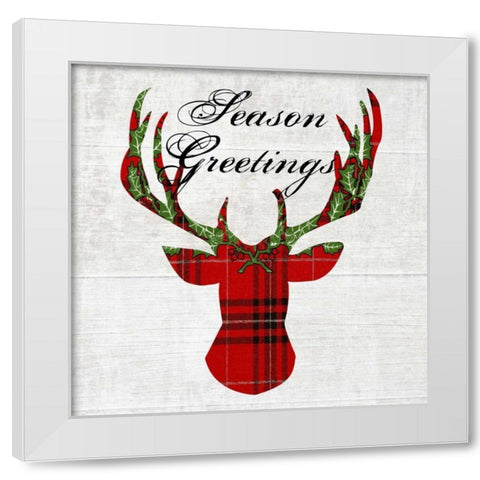 Hello Deer White Modern Wood Framed Art Print by Lewis, Sheldon