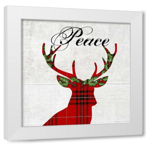 Hello Deer 2 White Modern Wood Framed Art Print by Lewis, Sheldon