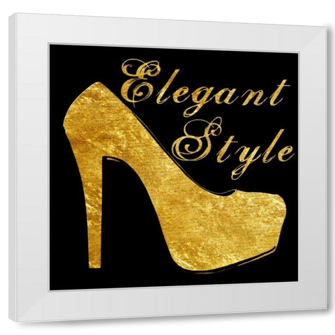 Golden Fashion White Modern Wood Framed Art Print by Lewis, Sheldon