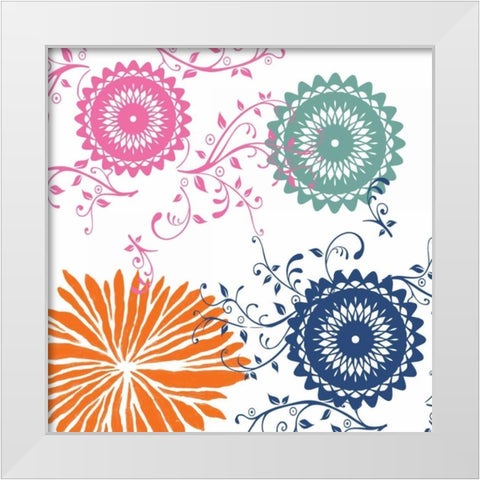 Boho Garden 1 White Modern Wood Framed Art Print by Lewis, Sheldon