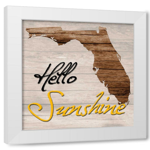 Florida Map 2 White Modern Wood Framed Art Print by Lewis, Sheldon