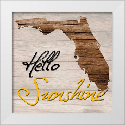 Florida Map 2 White Modern Wood Framed Art Print by Lewis, Sheldon