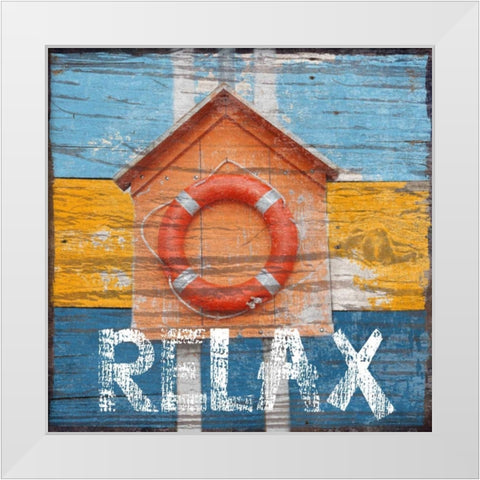 Relax White Modern Wood Framed Art Print by Lewis, Sheldon