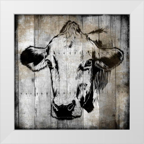 Bull Headed White Modern Wood Framed Art Print by Lewis, Sheldon