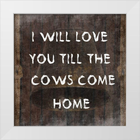 Cows Come Home White Modern Wood Framed Art Print by Lewis, Sheldon