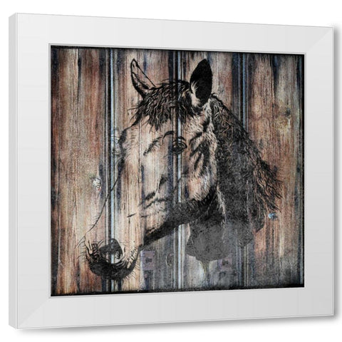 On The Farm White Modern Wood Framed Art Print by Lewis, Sheldon