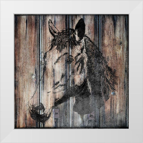On The Farm White Modern Wood Framed Art Print by Lewis, Sheldon