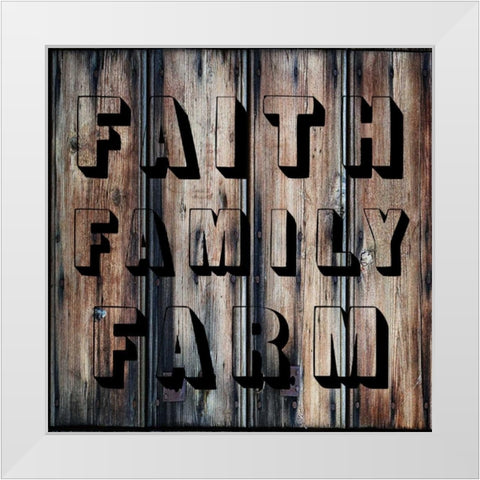 Faith Family Farm White Modern Wood Framed Art Print by Lewis, Sheldon