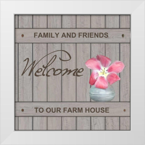 Welcome White Modern Wood Framed Art Print by Lewis, Sheldon