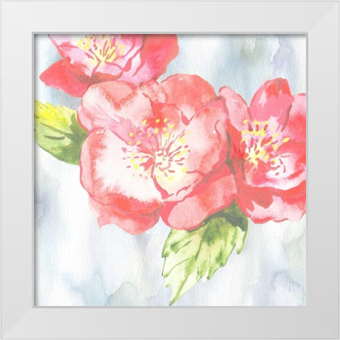 A Floral Tale 2 White Modern Wood Framed Art Print by Lewis, Sheldon