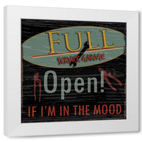 Garage White Modern Wood Framed Art Print by Lewis, Sheldon