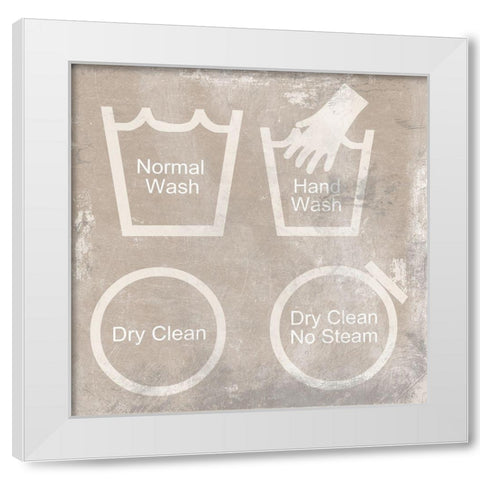 Laundry Guides White Modern Wood Framed Art Print by Lewis, Sheldon