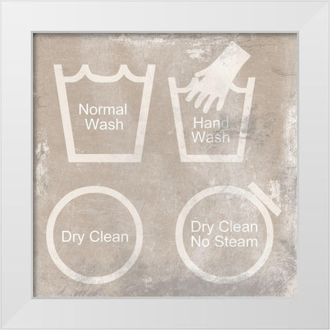 Laundry Guides White Modern Wood Framed Art Print by Lewis, Sheldon