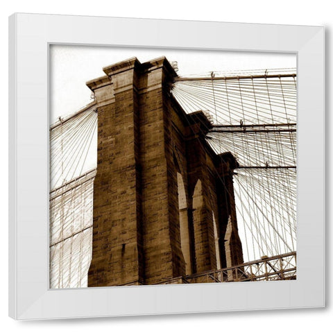 Above The Bridge White Modern Wood Framed Art Print by Lewis, Sheldon