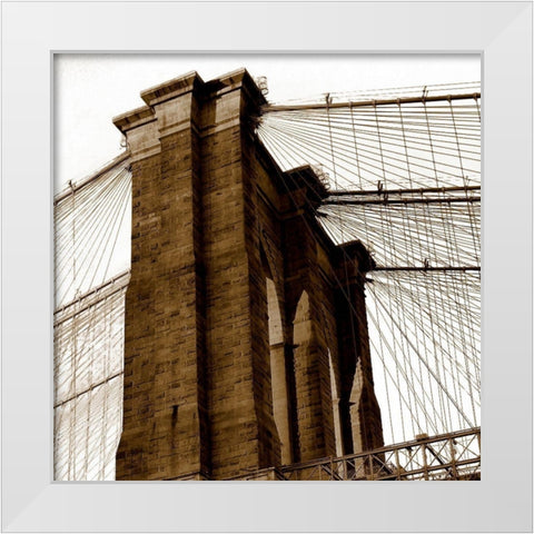 Above The Bridge White Modern Wood Framed Art Print by Lewis, Sheldon