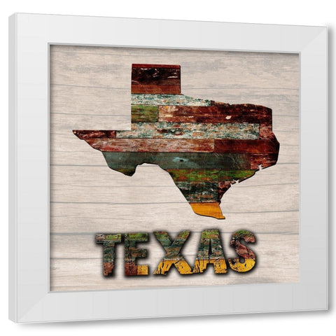 Texas Wooden Map White Modern Wood Framed Art Print by Lewis, Sheldon