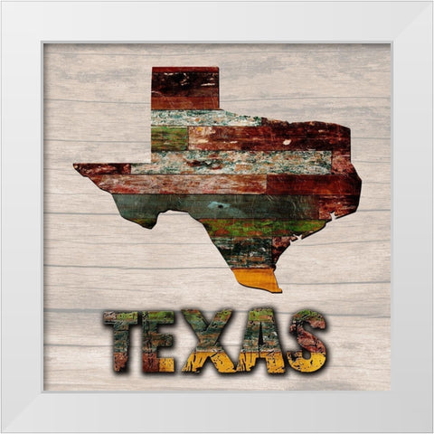 Texas Wooden Map White Modern Wood Framed Art Print by Lewis, Sheldon