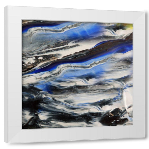 Blending Blue 1 White Modern Wood Framed Art Print by Lewis, Sheldon