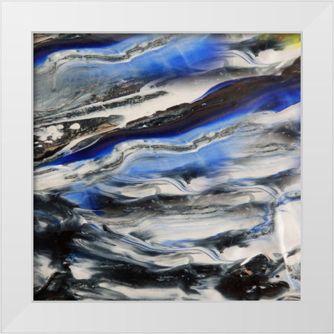 Blending Blue 1 White Modern Wood Framed Art Print by Lewis, Sheldon