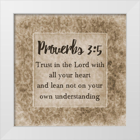 Trust In The Lord White Modern Wood Framed Art Print by Lewis, Sheldon