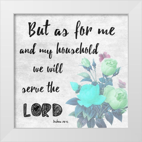Serve The Lord White Modern Wood Framed Art Print by Lewis, Sheldon