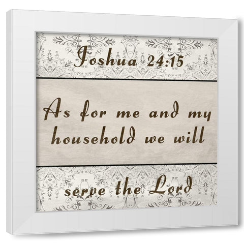 Serve The Lord White Modern Wood Framed Art Print by Lewis, Sheldon