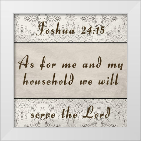 Serve The Lord White Modern Wood Framed Art Print by Lewis, Sheldon
