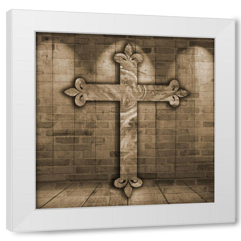 Holy Cross White Modern Wood Framed Art Print by Lewis, Sheldon