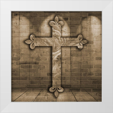 Holy Cross White Modern Wood Framed Art Print by Lewis, Sheldon